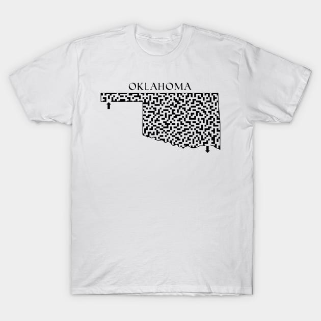 State of Oklahoma Maze T-Shirt by gorff